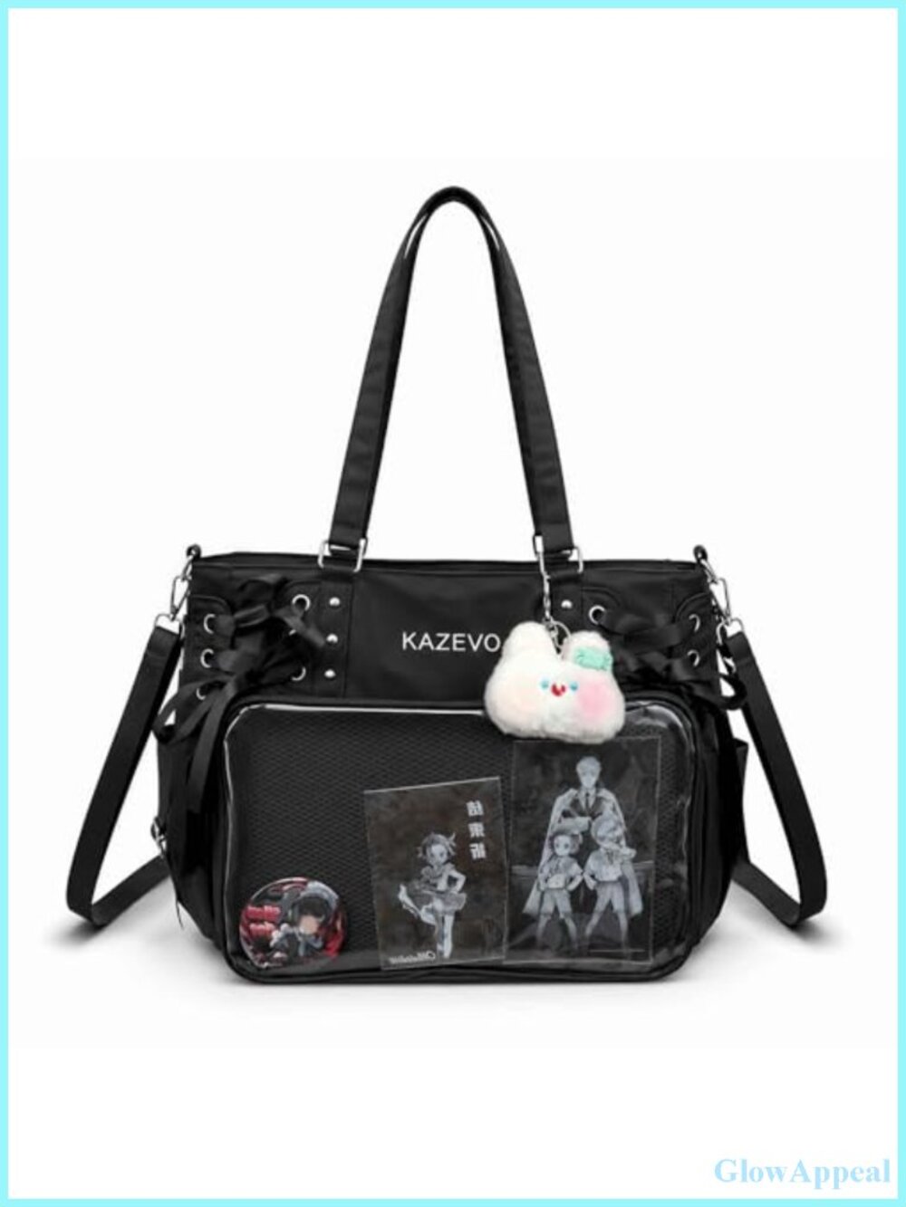 Ita Crossbody Bag Large Tote Clear Window Display Pins Plushies Kawaii Harajuku